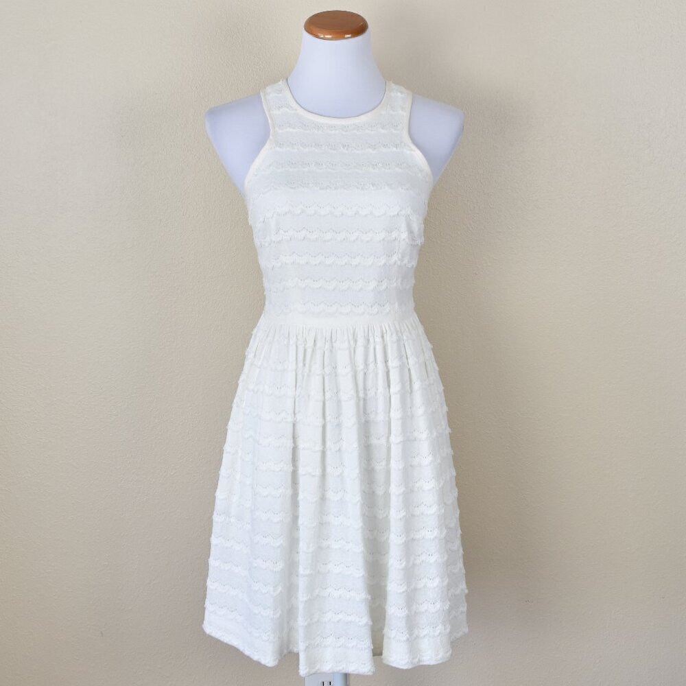 Trina Turk April Eyelash Fringe Trim Fit and Flare Dress - 2 - Picture 1 of 10